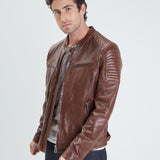 DAYTONA 73 Giacca in pelle cognac uomo Stirling 