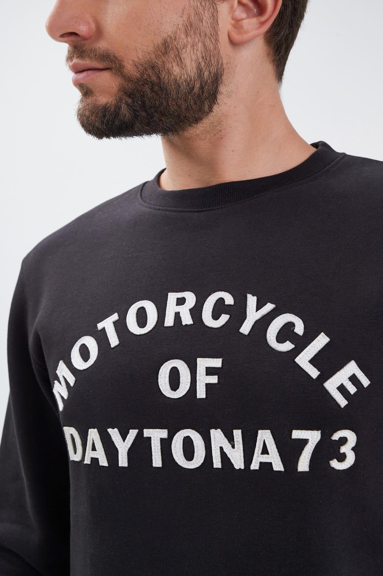DAYTONA 73 Felpa Motorcycle Sweat Nera Uomo 