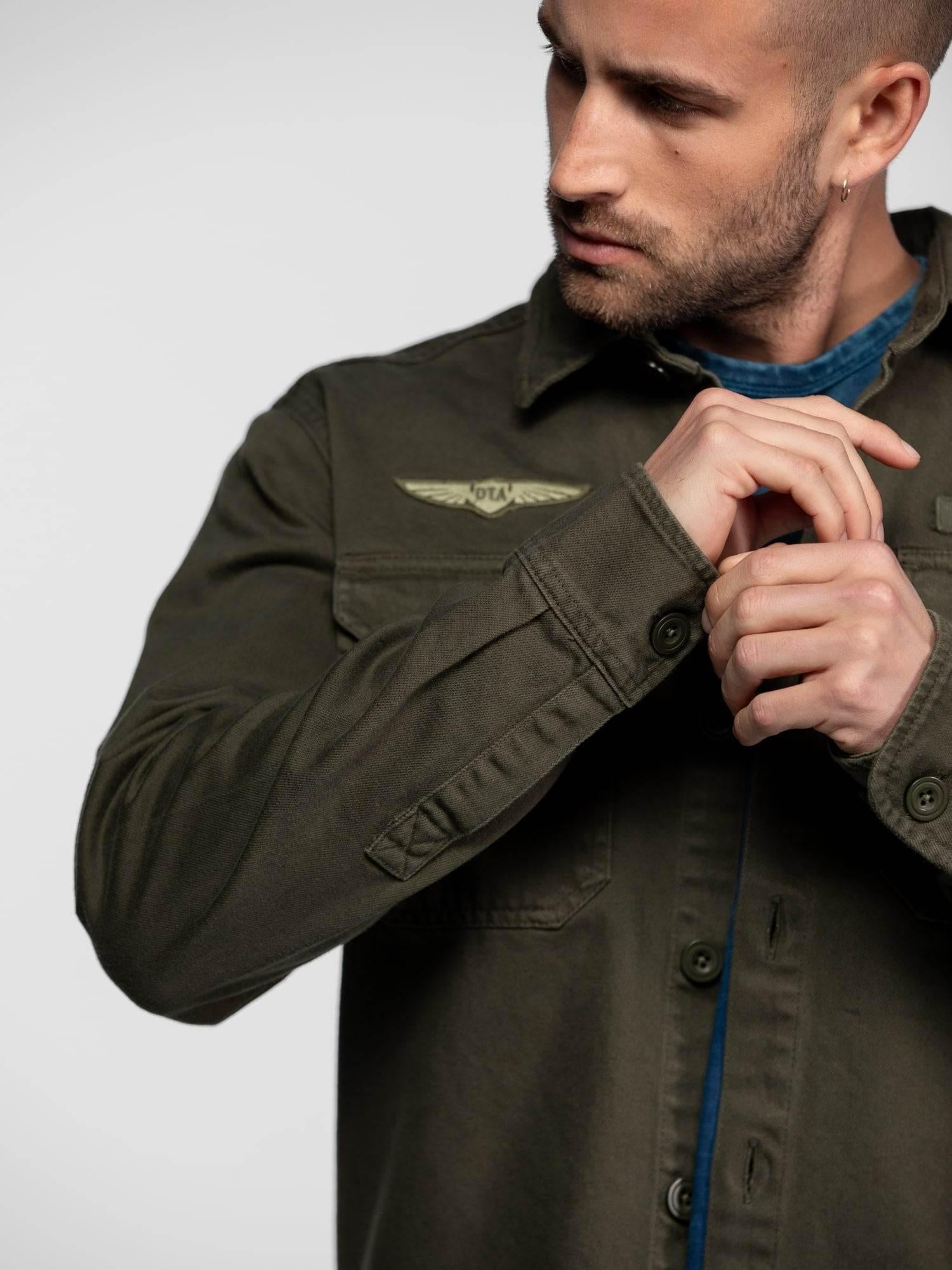 DAYTONA 73 Camicia militare uomo Jeffbull light khaki 