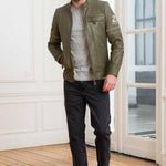 LE MANS Giubbotto uomo Silverstone Sheep Crown in pelle montone kaki L 