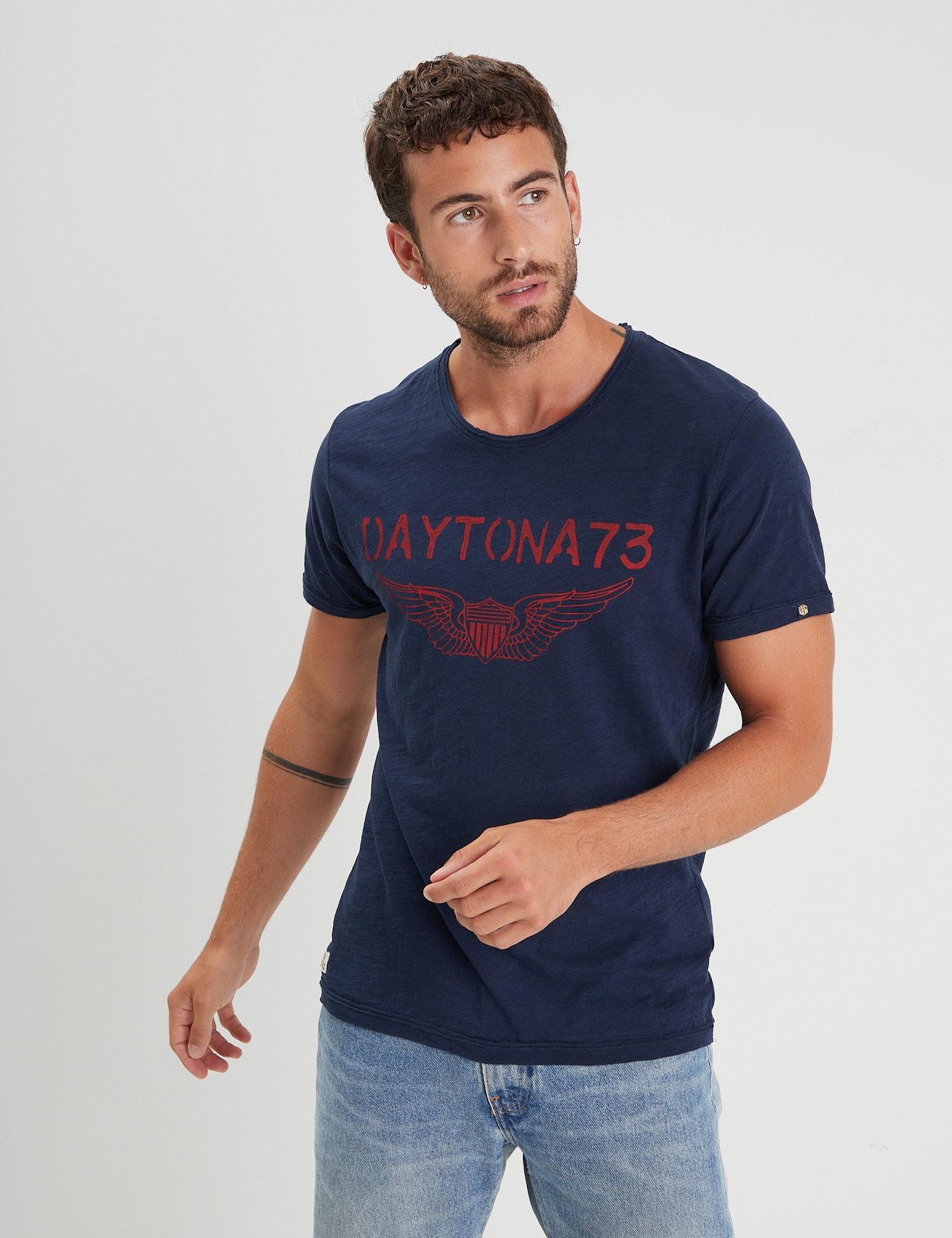 DAYTONA 73 T-shirt uomo American Slub navy 