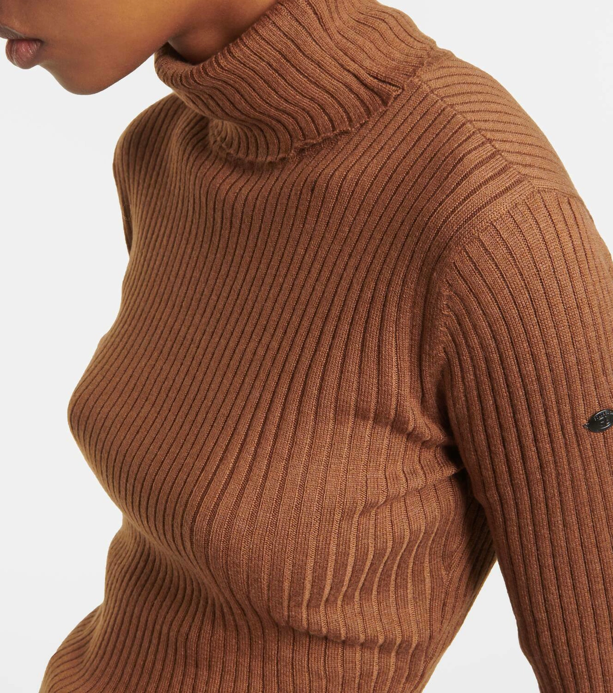 GOLDBERGH Maglia donna Mira collo alto a costine slim fit mocha 