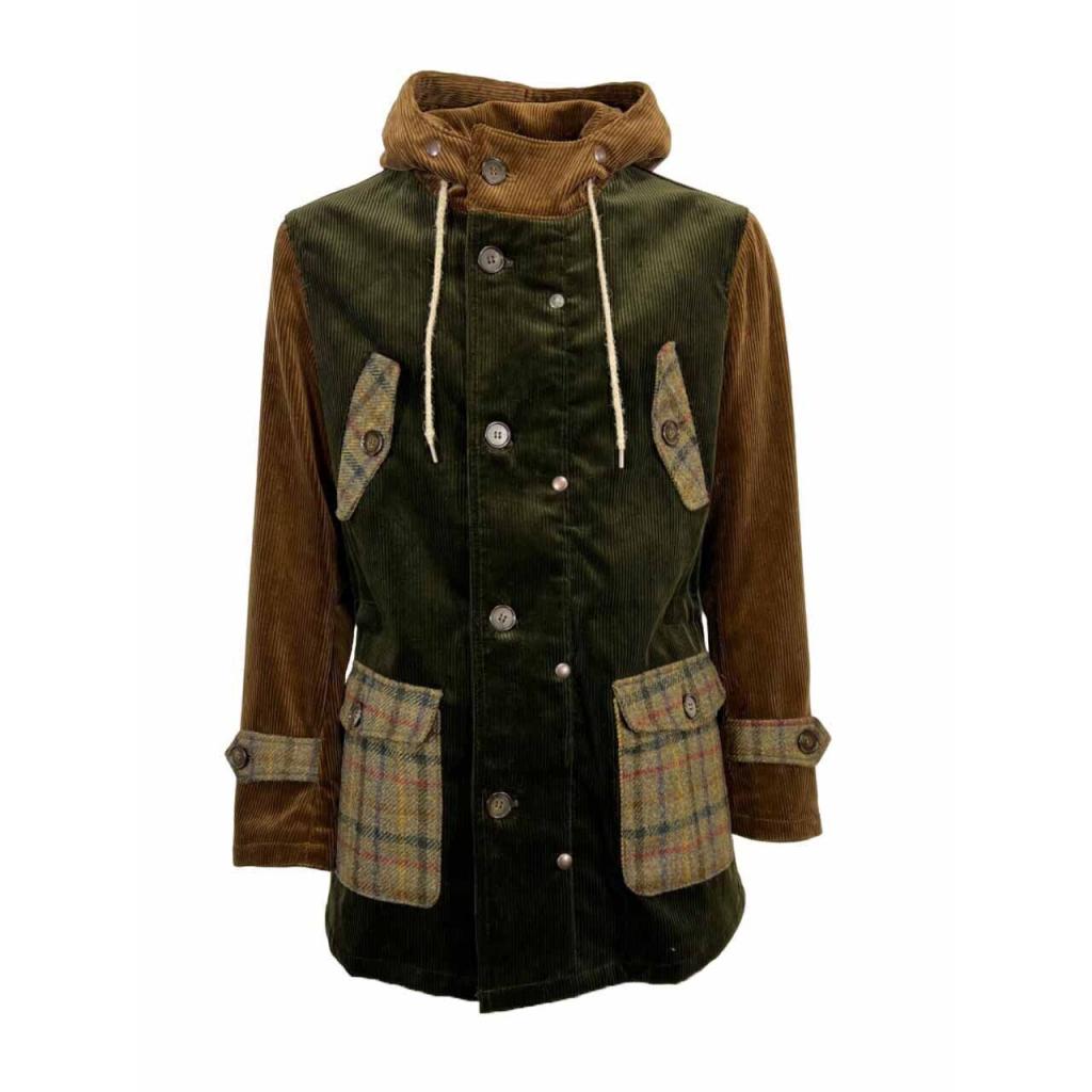 EQUIPE 70 Giacca Field Equipe'70 Velluto Bicolore Verde 