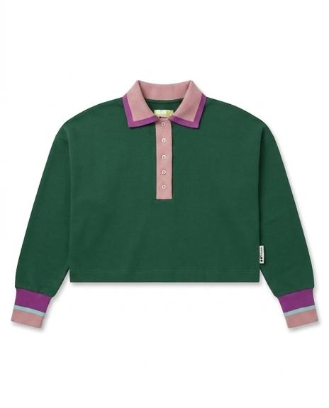 OOF WEAR Polo donna tennis manica lunga in cotone verde 