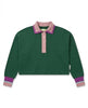 Polo donna tennis manica lunga in cotone verde
