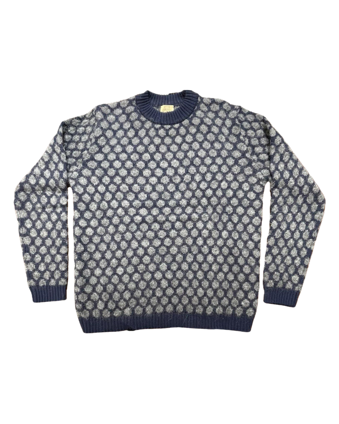 RAKKI Maglione uomo a pois in cashwool e mohair 