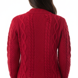 RAKKI Cardigan donna in cashmere rubino 