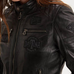 DAYTONA 73 Giacca donna in pelle nera Walkora Black 