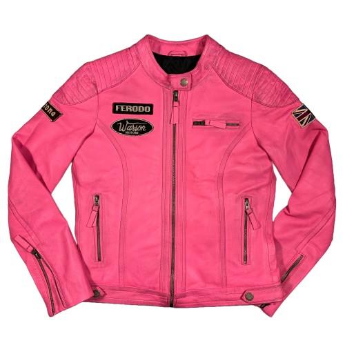 WARSON Giacca donna in pelle Grand Prix rosa 