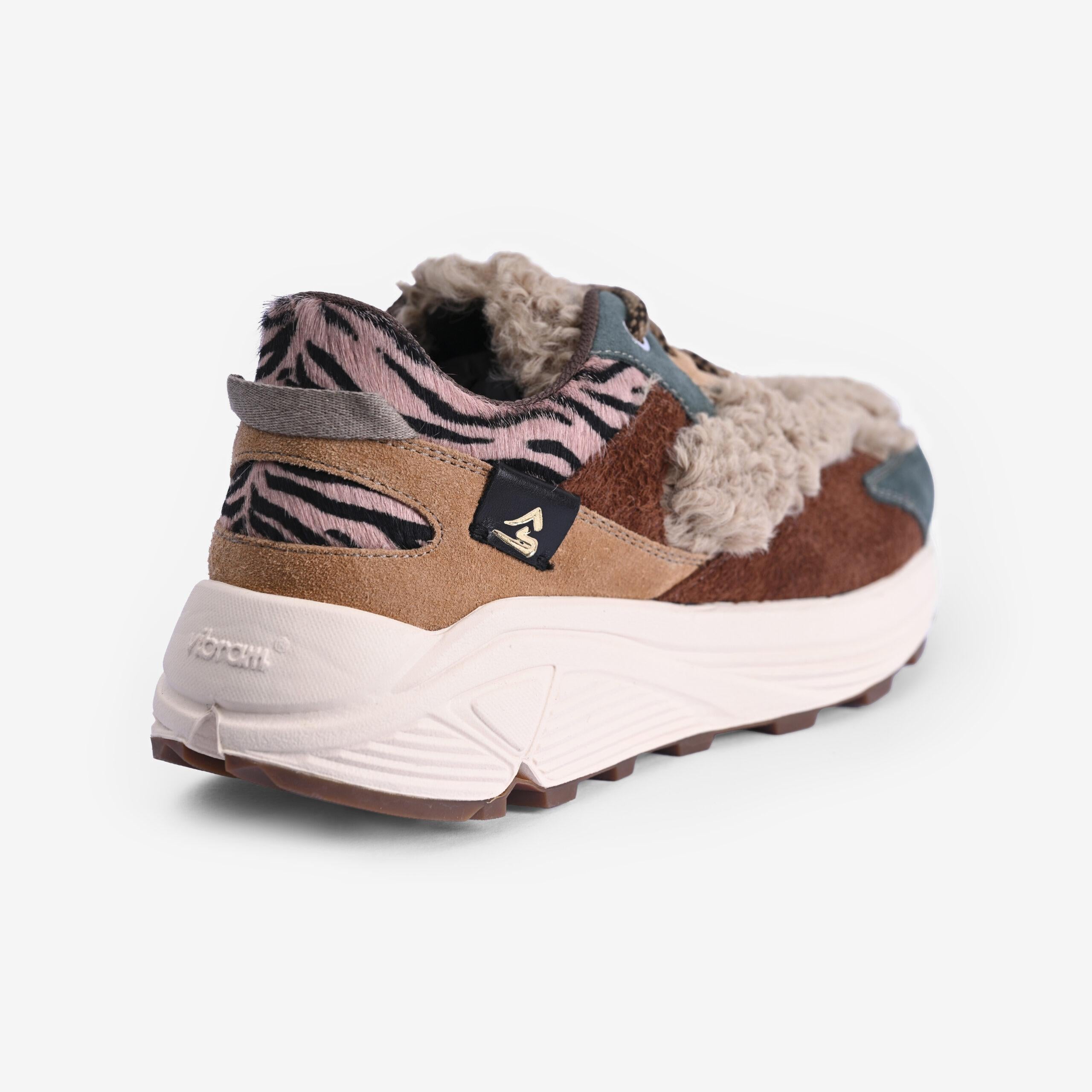 MONTESPORT Scarpe Evelyne Beige/Brown green - D02G 