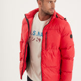 DAYTONA 73 Piumino uomo in nylon rosso Denisson 