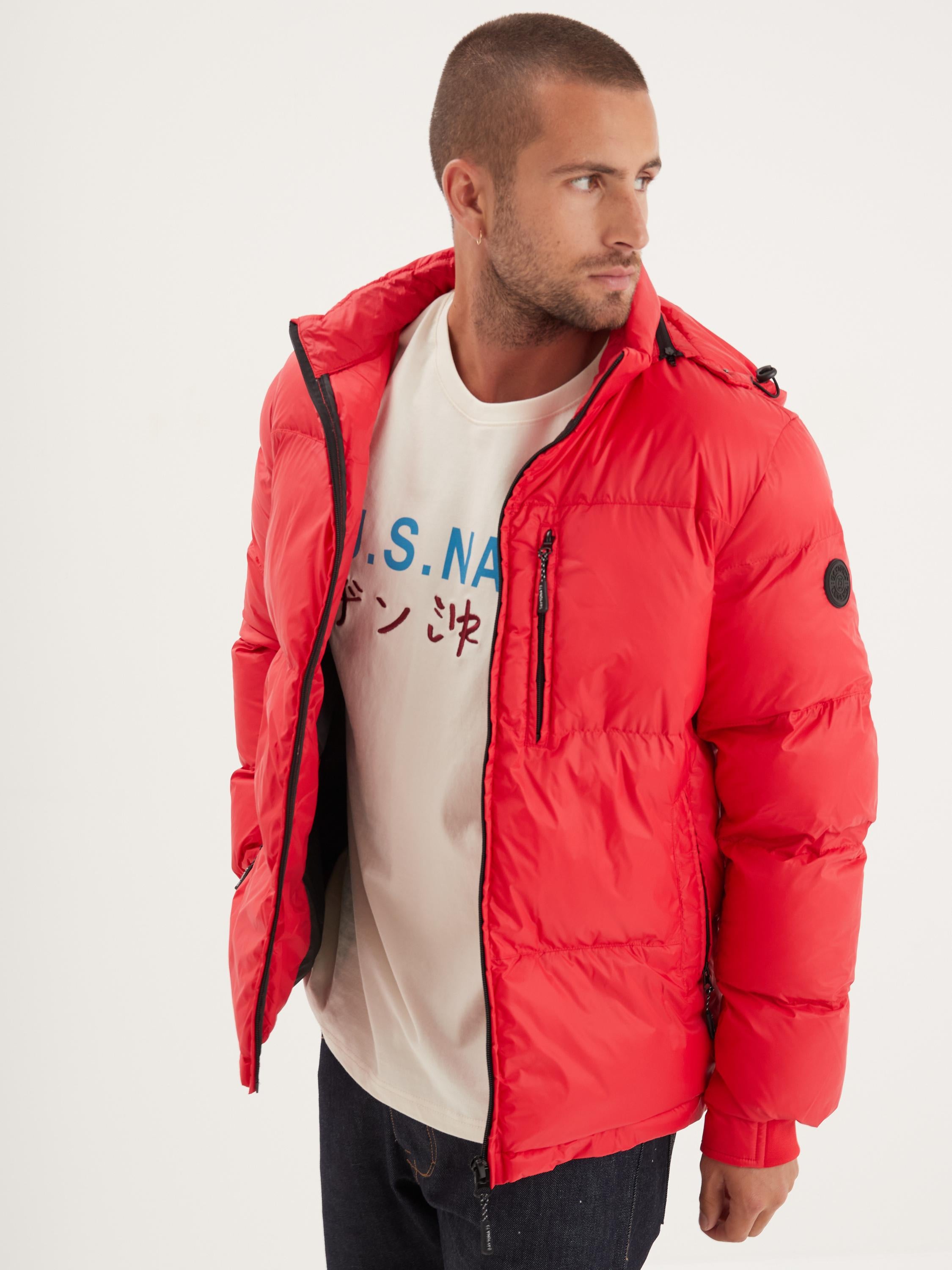 DAYTONA 73 Piumino uomo in nylon rosso Denisson 