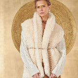 HANAMI D'OR Gilet Donna Eco Pelliccia panna/rosa antico 