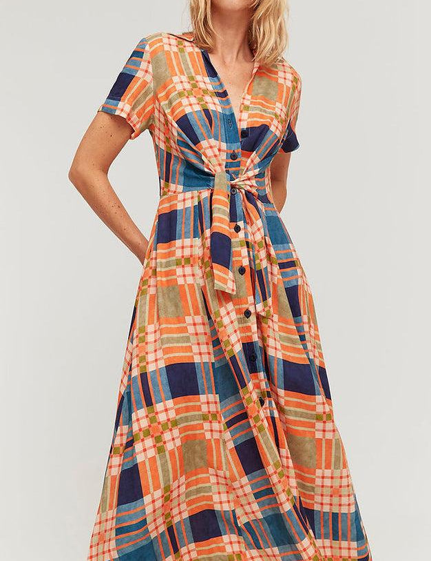 ALDO MARTINS Abito donna Juluca Arlet fantasia check in viscosa 