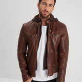 DAYTONA 73 Giacca uomo in pelle dark cognac Bishop 