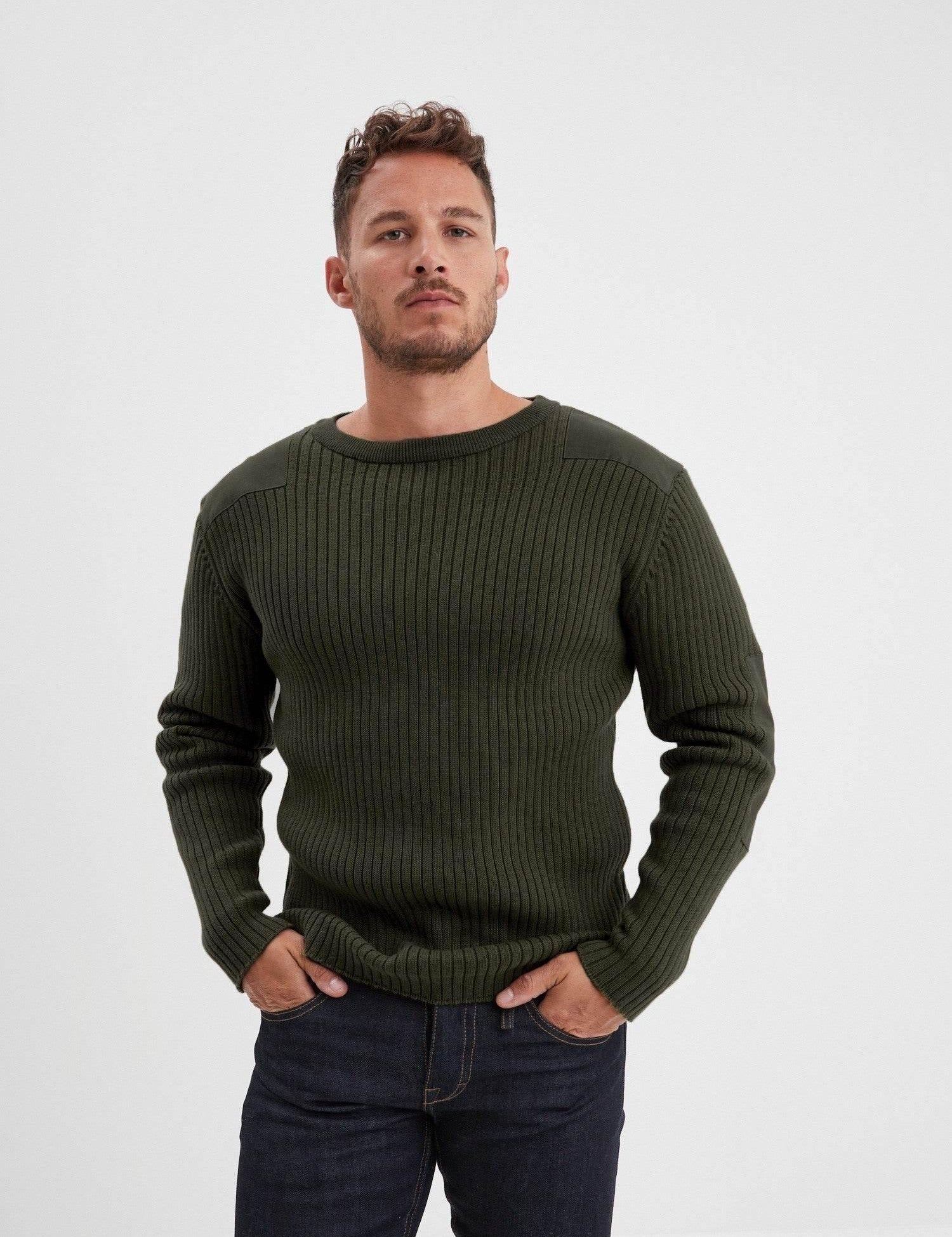 DAYTONA 73 Maglia uomo Basset girocollo verde militare 