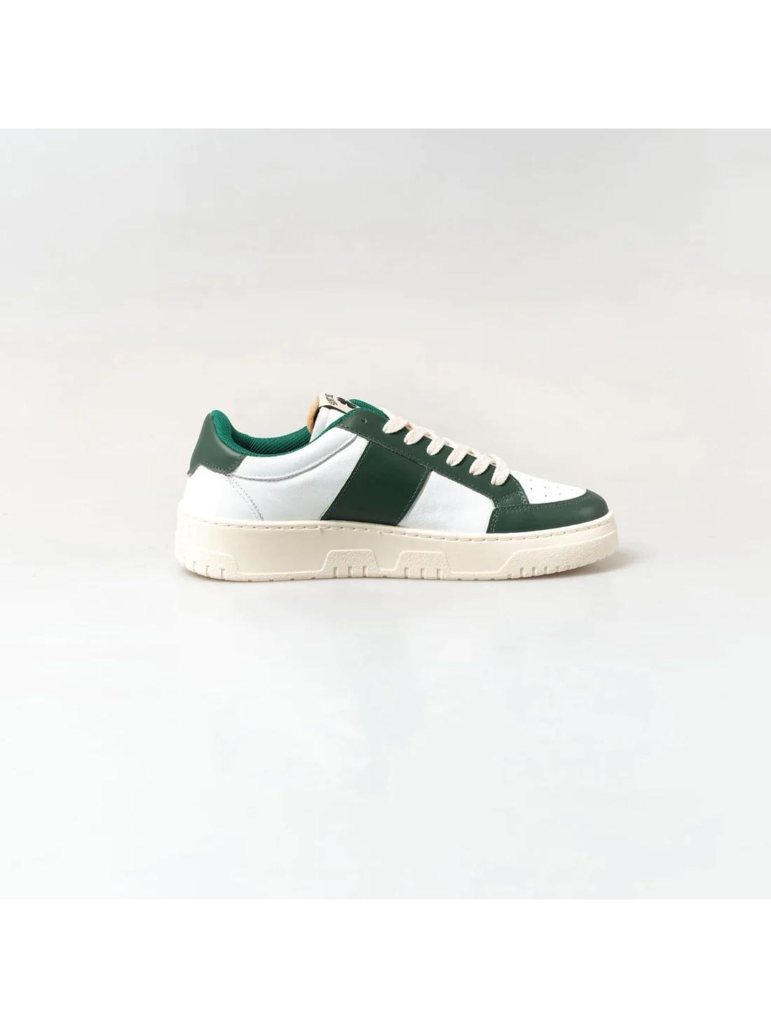 SAINT SNEAKERS Sneakers uomo in pelle Tennis bianche e verdi 