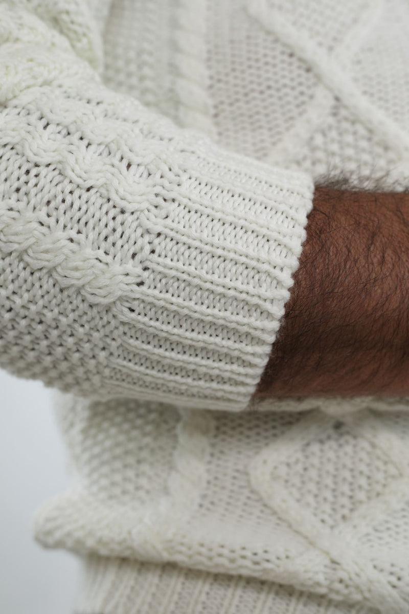 RAKKI Maglione girocollo bianco uomo The King of Cool 