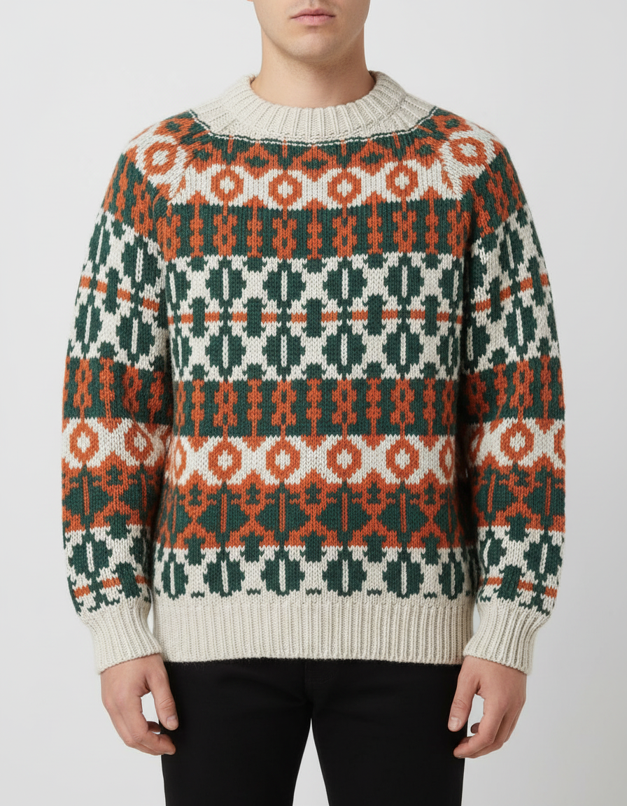 RAKKI Maglione Old School uomo in baby lambswool 