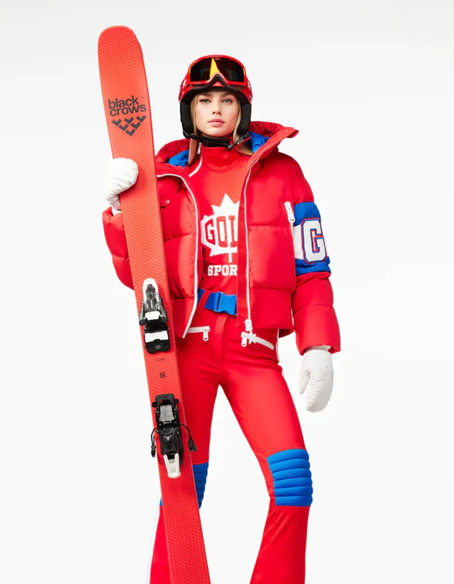 GOLDBERGH Maglia sci donna Maple Leaf con zip spalla rossa 