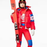GOLDBERGH Maglia sci donna Maple Leaf con zip spalla rossa 