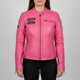WARSON Giacca donna in pelle Grand Prix rosa 
