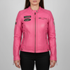 Veste en cuir rose Grand Prix pour femme