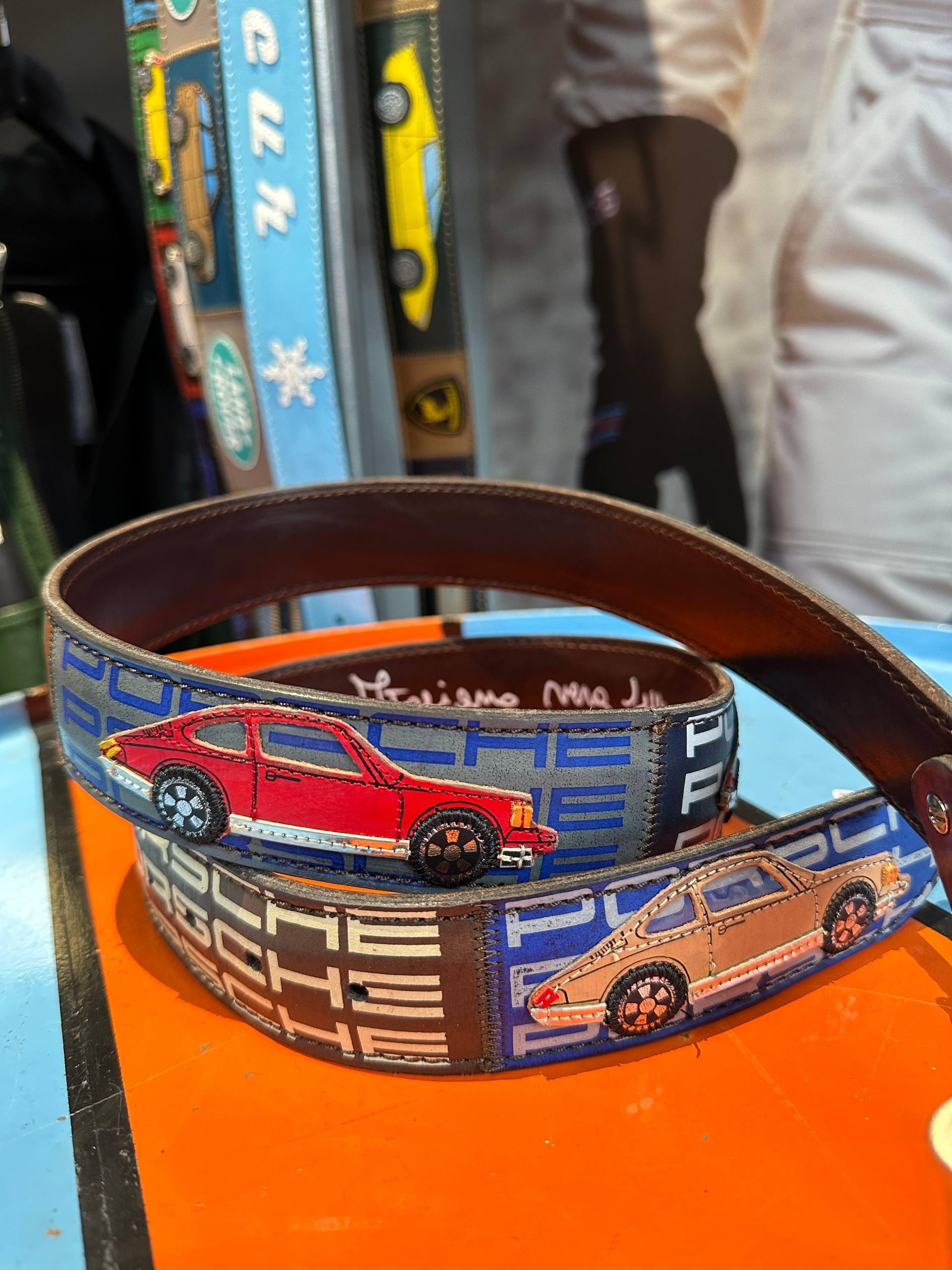 DESIGN ARTIGIANALE Cintura Artigianale in Pelle Porsche 911 