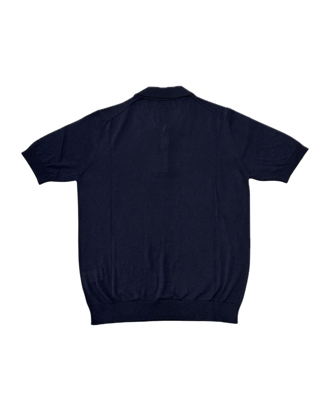 MASQ Maglia unisex blu con zip in seta e cotone manica corta 