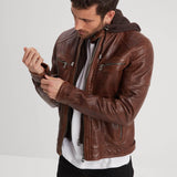 DAYTONA 73 Giacca uomo in pelle dark cognac Bishop 