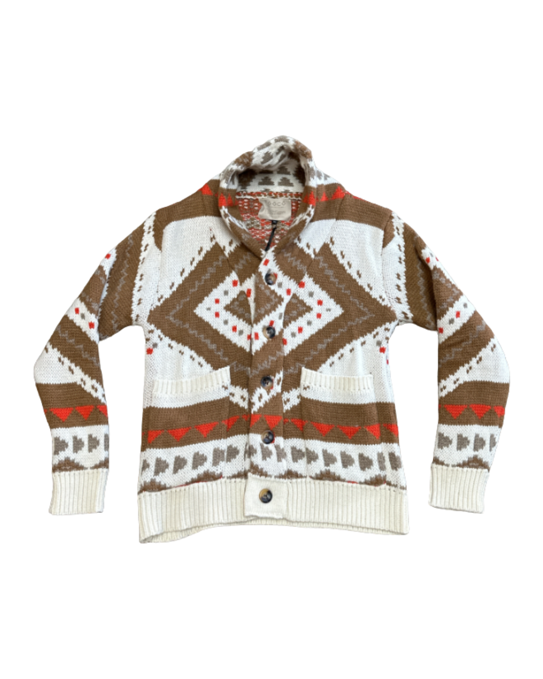 TOOCO Cardigan uomo Everest bianco/nocciola 