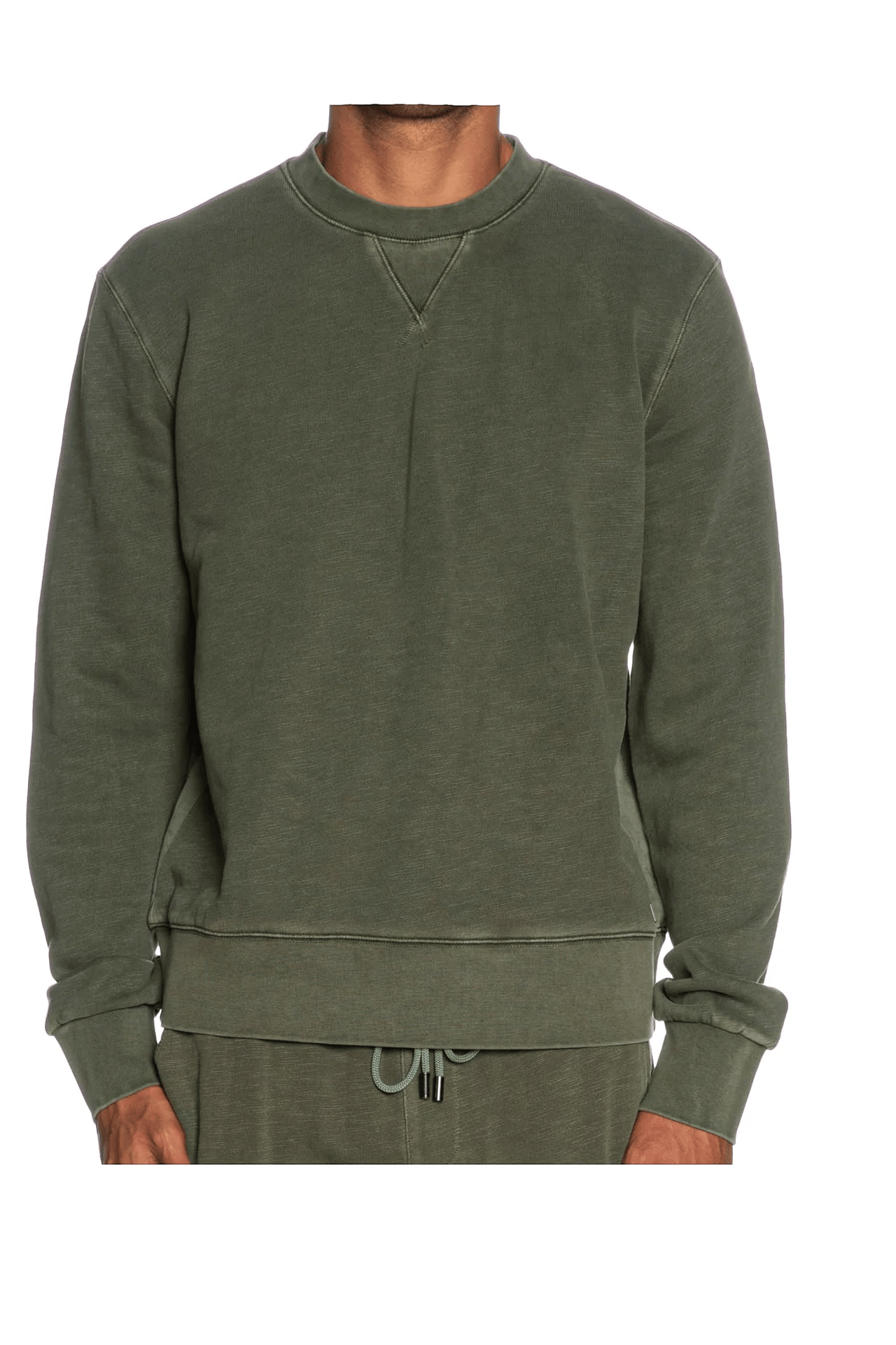 KEELING Felpa unisex in cotone Olive Sabah Crew girocollo 