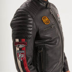 DAYTONA 73 Giacca uomo in pelle nera Gasly Black 