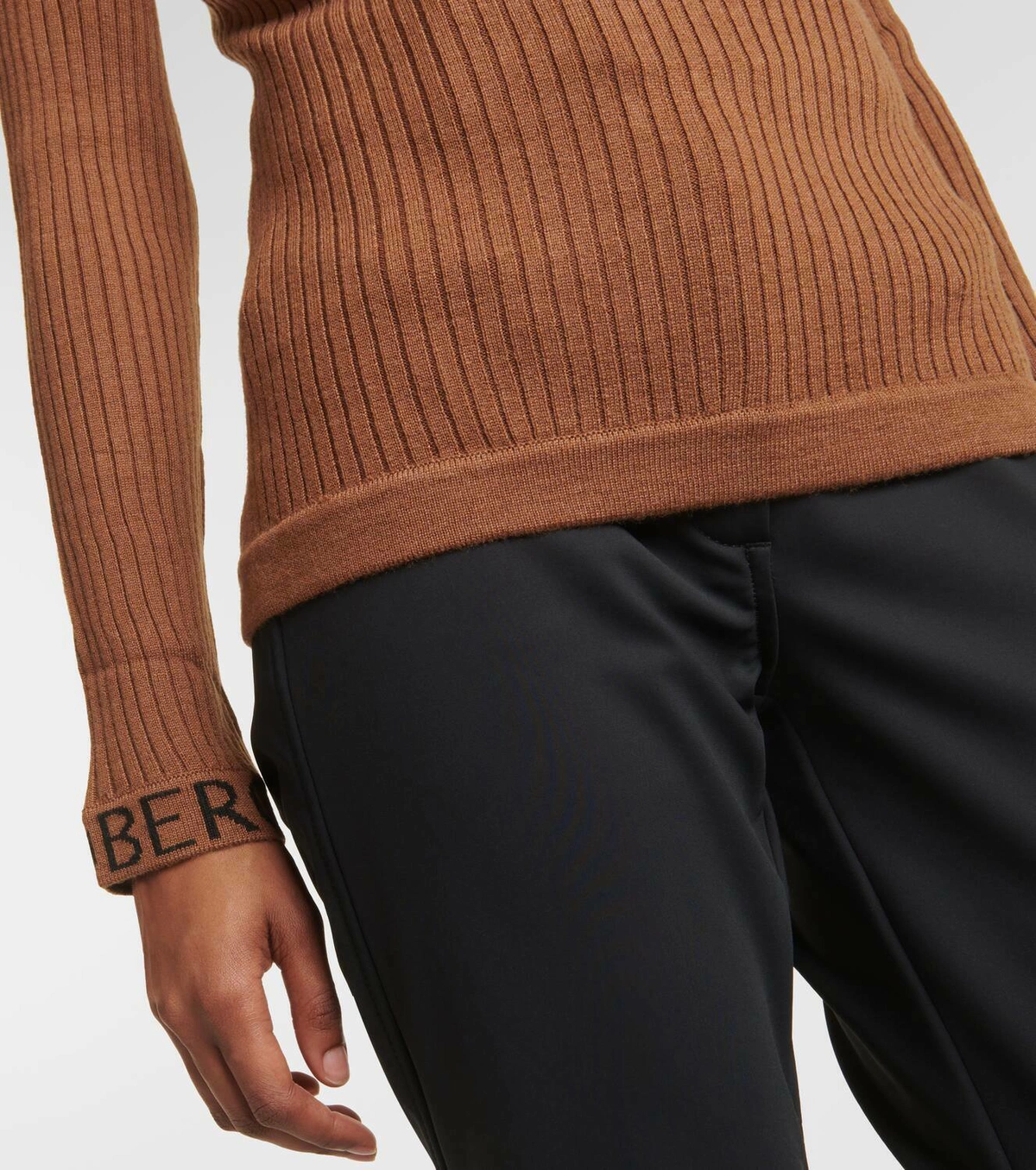 GOLDBERGH Maglia donna Mira collo alto a costine slim fit mocha 