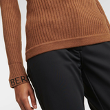 GOLDBERGH Maglia donna Mira collo alto a costine slim fit mocha 