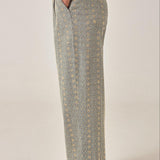 MAISON HOTEL Pantalone donna Theodore Western Lace in cotone ricamato 