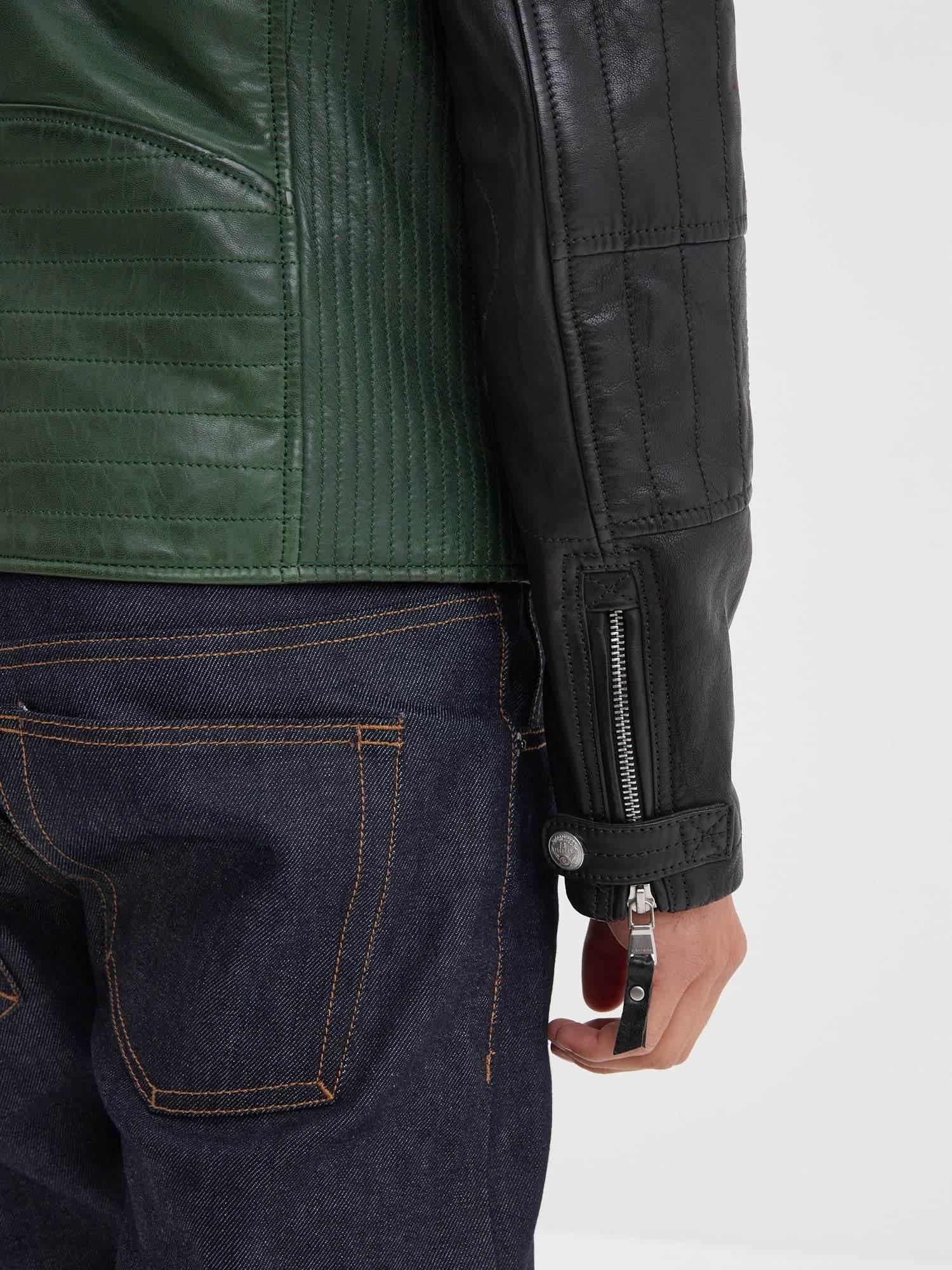 DAYTONA 73 Giacca in pelle verde uomo Roscoda 