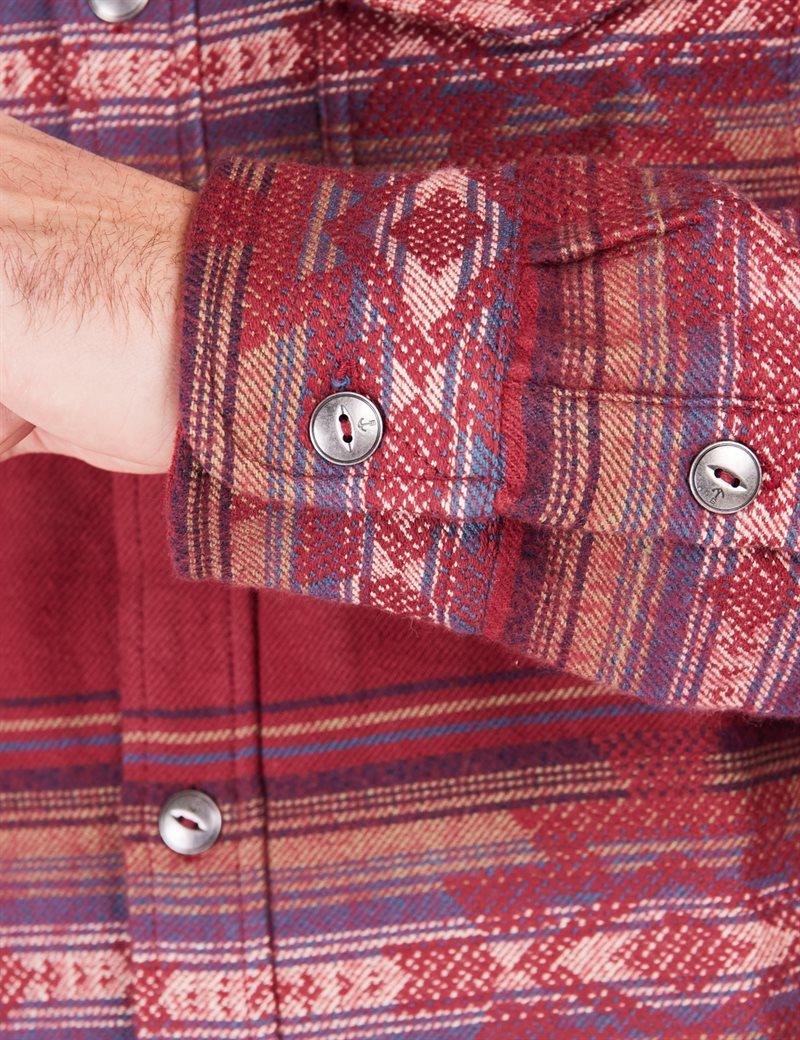 IRON AND RESIN Camicia uomo Klamath in flanella rossa 
