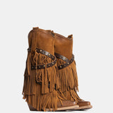 METISSE Stivali Texani in Camoscio Cuoio 