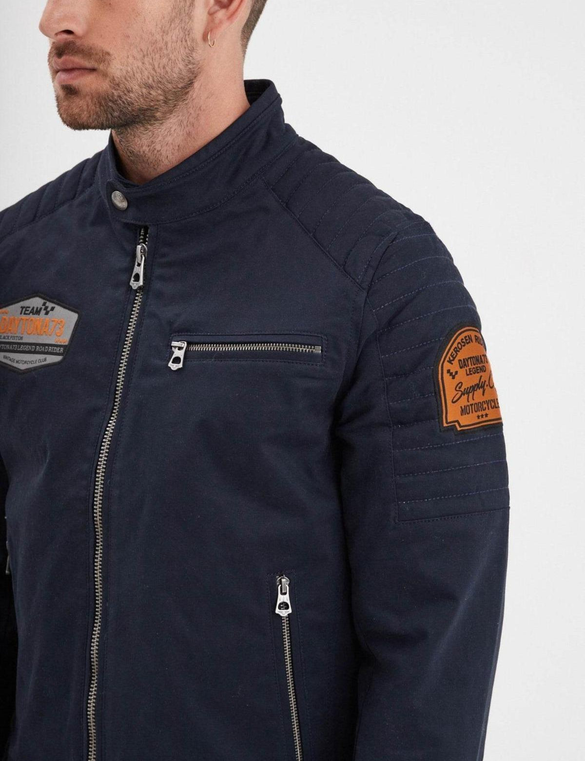 DAYTONA 73 Giacca uomo Bowen in twill di cotone blu 