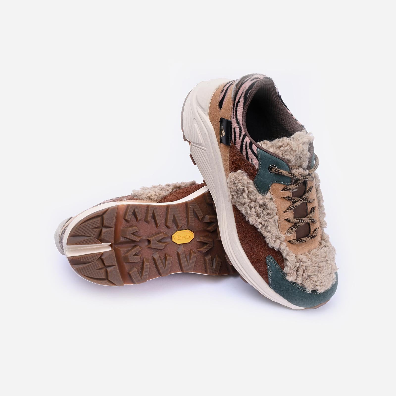 MONTESPORT Scarpe Evelyne Beige/Brown green - D02G 