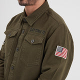 DAYTONA 73 Camicia militare uomo Jeffy verde militare 