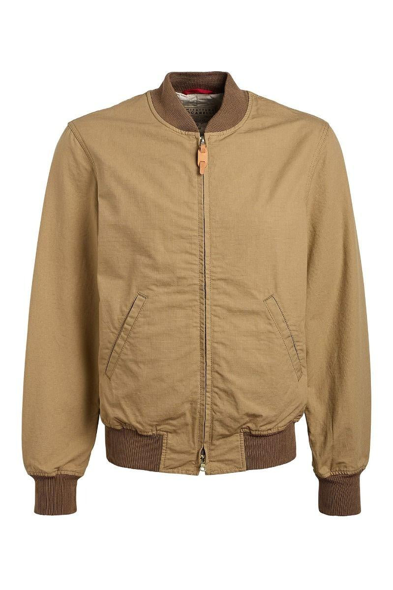MANIFATTURA CECCARELLI Bomber uomo in cotone dark tan 