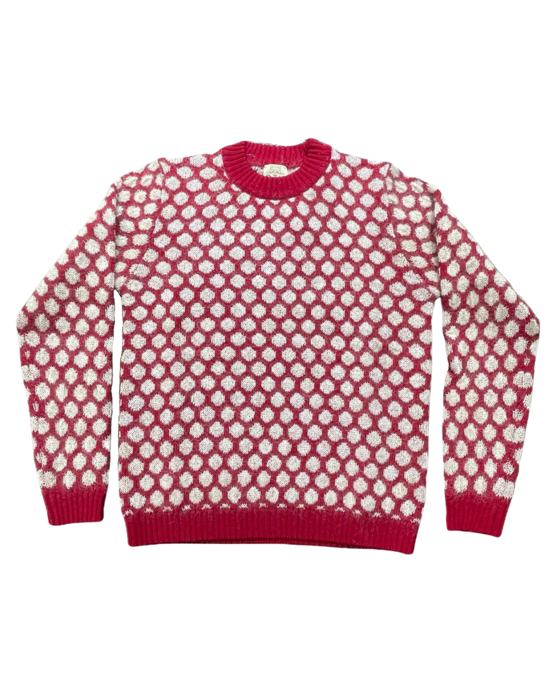 RAKKI Maglione uomo a pois in cashwool e mohair 