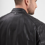 DAYTONA 73 Giacca in pelle nera uomo Walkor 