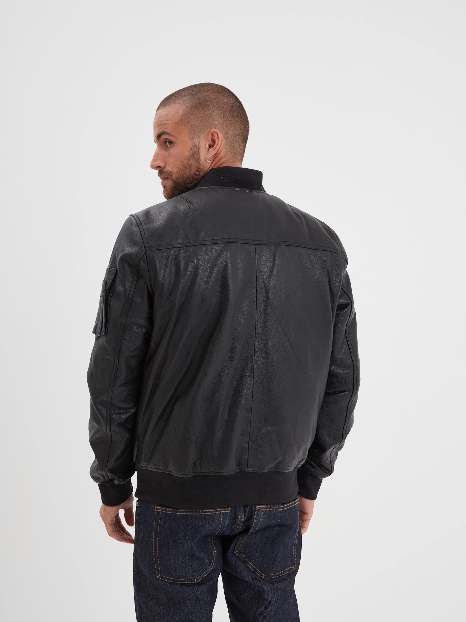 DAYTONA 73 Giacca in pelle nera uomo Redmond 