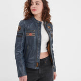 DAYTONA 73 Giacca donna in pelle blu Walkora Blue 