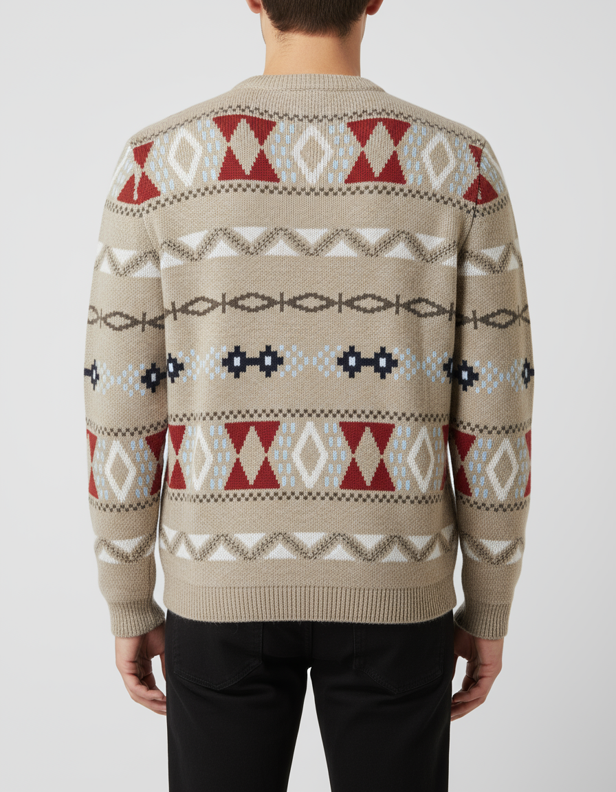 RAKKI Maglione Old School uomo in baby lambswool 