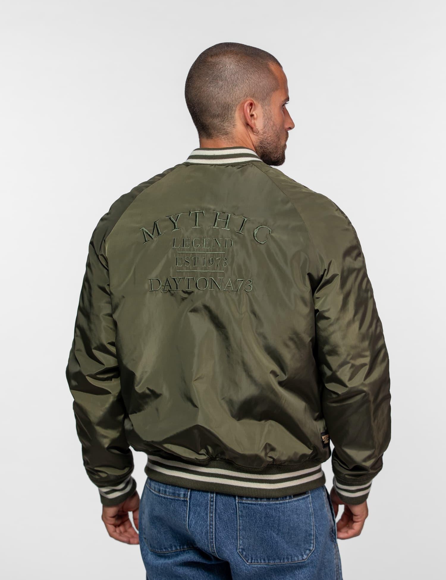 DAYTONA 73 Bomber uomo in nylon verde khaki Oshawa 