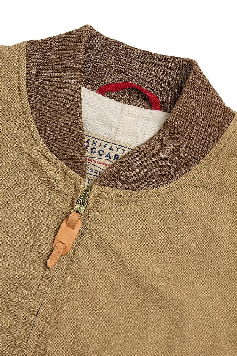 MANIFATTURA CECCARELLI Bomber uomo in cotone dark tan 
